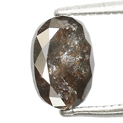 1.29 CT Oval Salt and Pepper Diamond | Natural Grey Black Loose Diamond | Rustic Oval Engagement Ring Stone | 7.6 x 5.6 MM