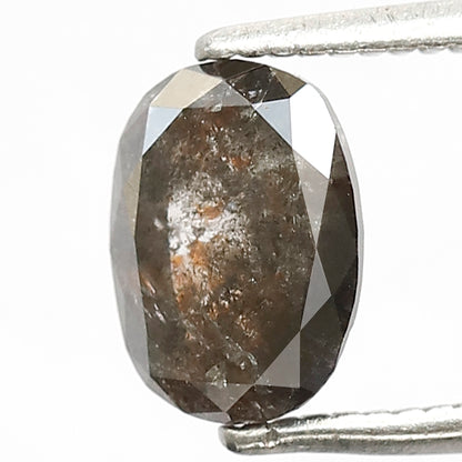 1.29 CT Oval Salt and Pepper Diamond | Natural Grey Black Loose Diamond | Rustic Oval Engagement Ring Stone | 7.6 x 5.6 MM