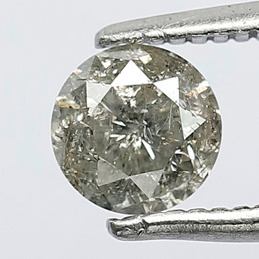5 MM Perfect Sparkling Faceted Pointed Round Brilliant Cut 0.55 Ct Natural Grayish Loose Ethically Sourced Salt and Pepper Diamond