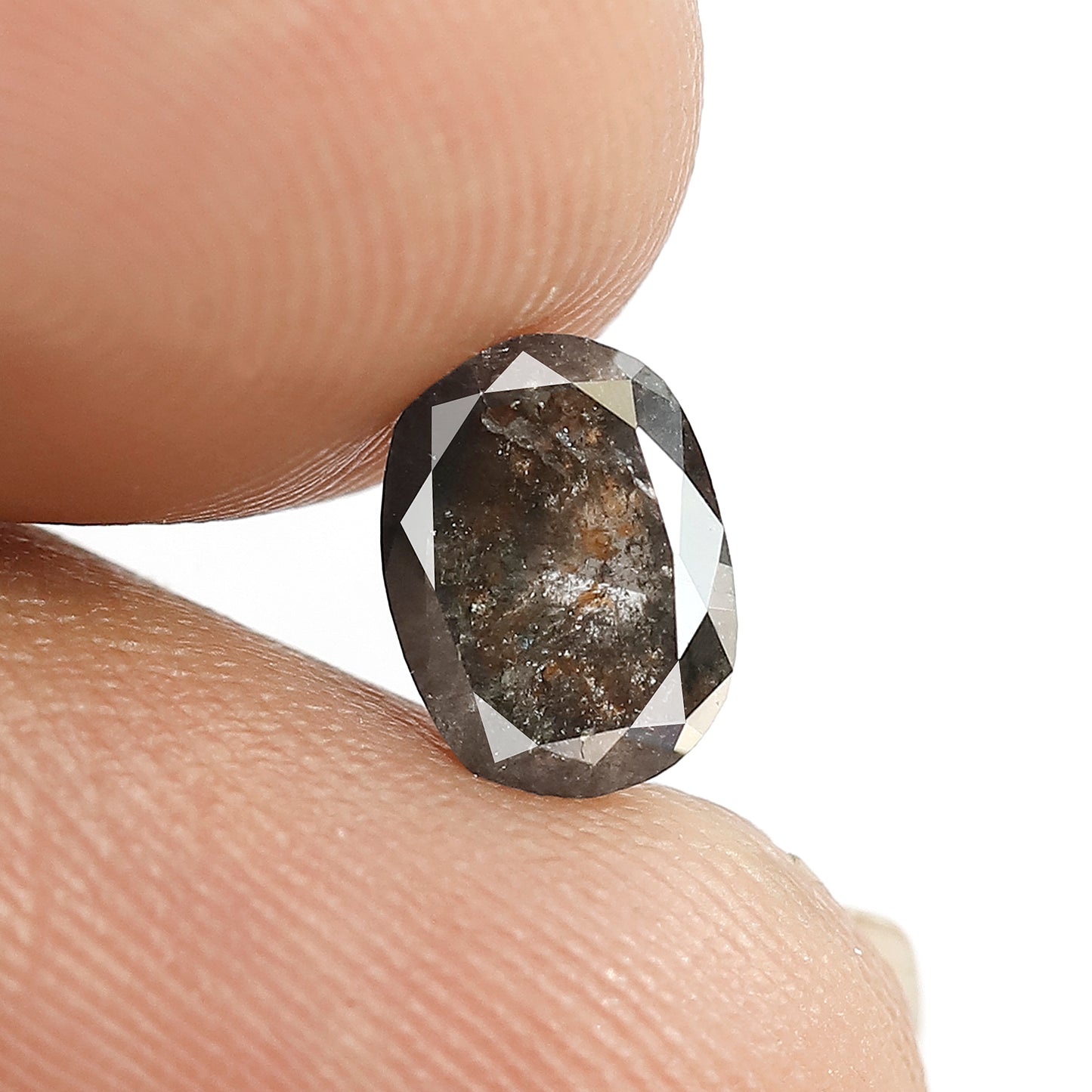 1.29 CT Oval Salt and Pepper Diamond | Natural Grey Black Loose Diamond | Rustic Oval Engagement Ring Stone | 7.6 x 5.6 MM