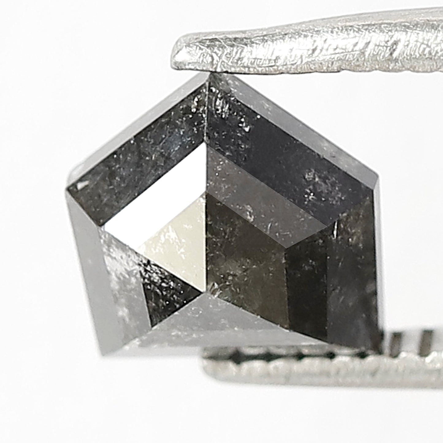1.23 CT Shield Shape Salt and Pepper Diamond | Geometric Grey Black Loose Diamond | Rustic Engagement Ring Stone | Natural Diamond 6.3 MM