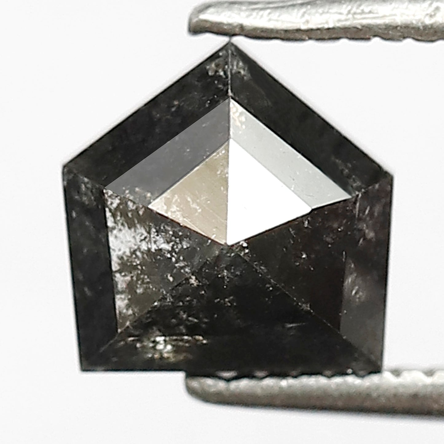 1.23 CT Shield Shape Salt and Pepper Diamond | Geometric Grey Black Loose Diamond | Rustic Engagement Ring Stone | Natural Diamond 6.3 MM