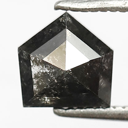 1.23 CT Shield Shape Salt and Pepper Diamond | Geometric Grey Black Loose Diamond | Rustic Engagement Ring Stone | Natural Diamond 6.3 MM