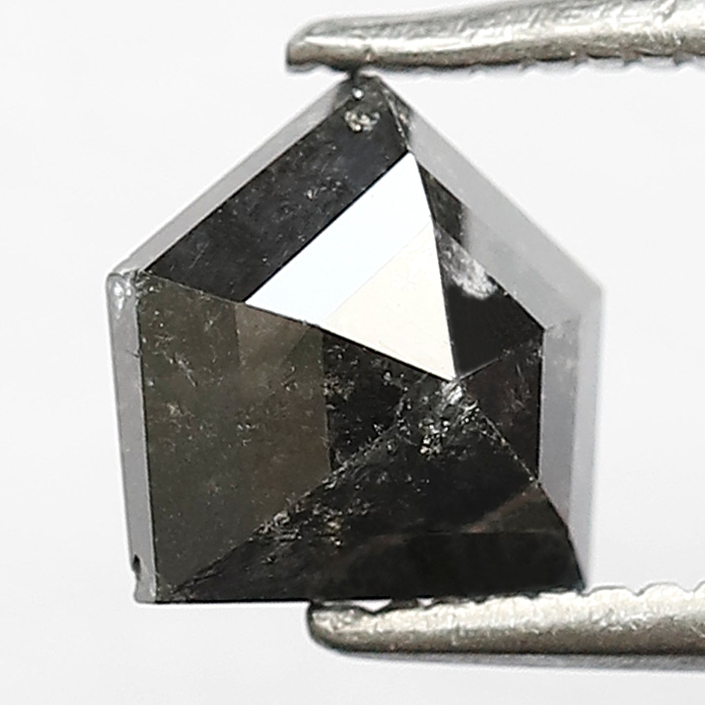 1.23 CT Shield Shape Salt and Pepper Diamond | Geometric Grey Black Loose Diamond | Rustic Engagement Ring Stone | Natural Diamond 6.3 MM