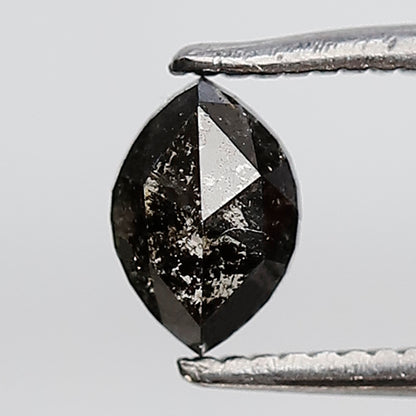 0.52 CT Marquise Shape Salt and pepper Diamond 6 MM Grey Black Color Natural Loose Diamond
