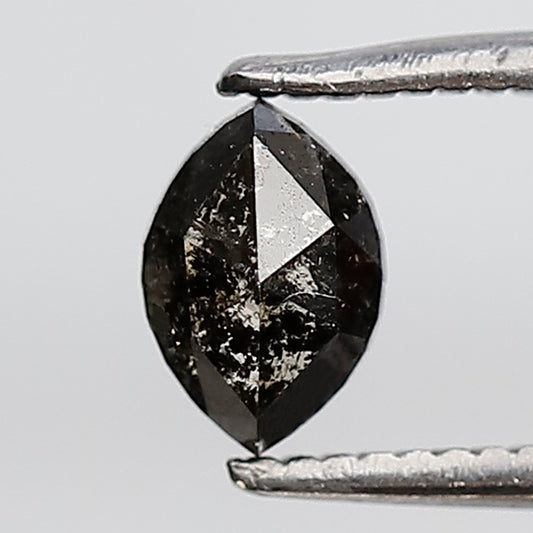 0.52 CT Marquise Shape Salt and pepper Diamond 6 MM Grey Black Color Natural Loose Diamond
