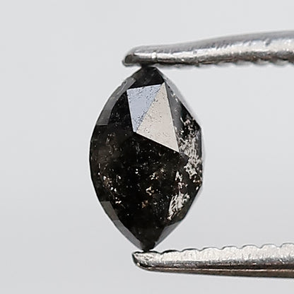 0.52 CT Marquise Shape Salt and pepper Diamond 6 MM Grey Black Color Natural Loose Diamond