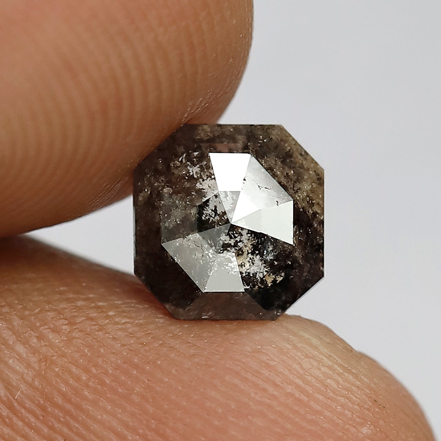 1.24 ct 6 mm Natural loose Diamond Salt and pepper Fancy color  Brownish  diamond