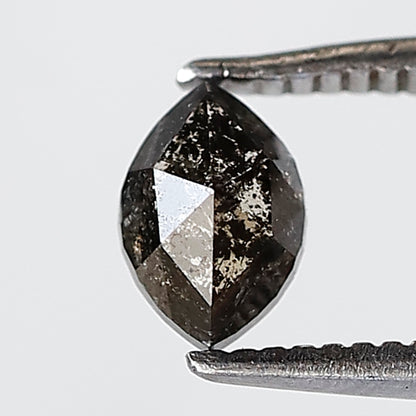0.52 CT Marquise Shape Salt and pepper Diamond 6 MM Grey Black Color Natural Loose Diamond