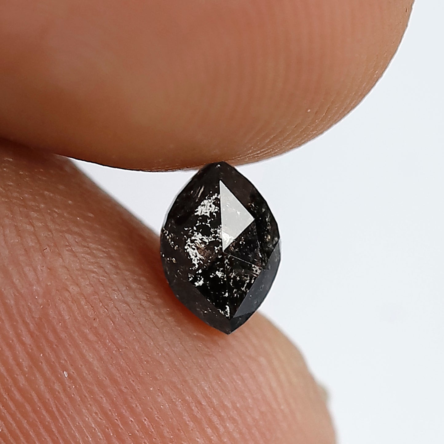 0.52 CT Marquise Shape Salt and pepper Diamond 6 MM Grey Black Color Natural Loose Diamond