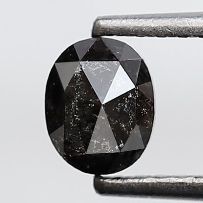 0.52 Ct Oval Shape Salt and Pepper Diamond 5 MM Gray Black Color Natural Loose Diamond