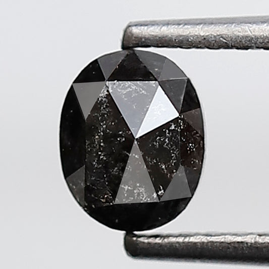 0.52 Ct Oval Shape Salt and Pepper Diamond 5 MM Gray Black Color Natural Loose Diamond