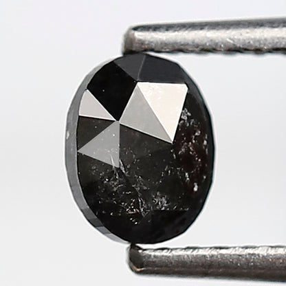 0.52 Ct Oval Shape Salt and Pepper Diamond 5 MM Gray Black Color Natural Loose Diamond
