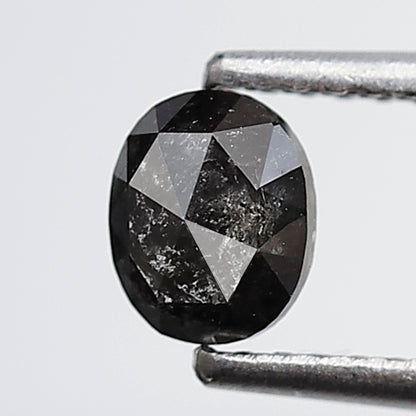 0.52 Ct Oval Shape Salt and Pepper Diamond 5 MM Gray Black Color Natural Loose Diamond