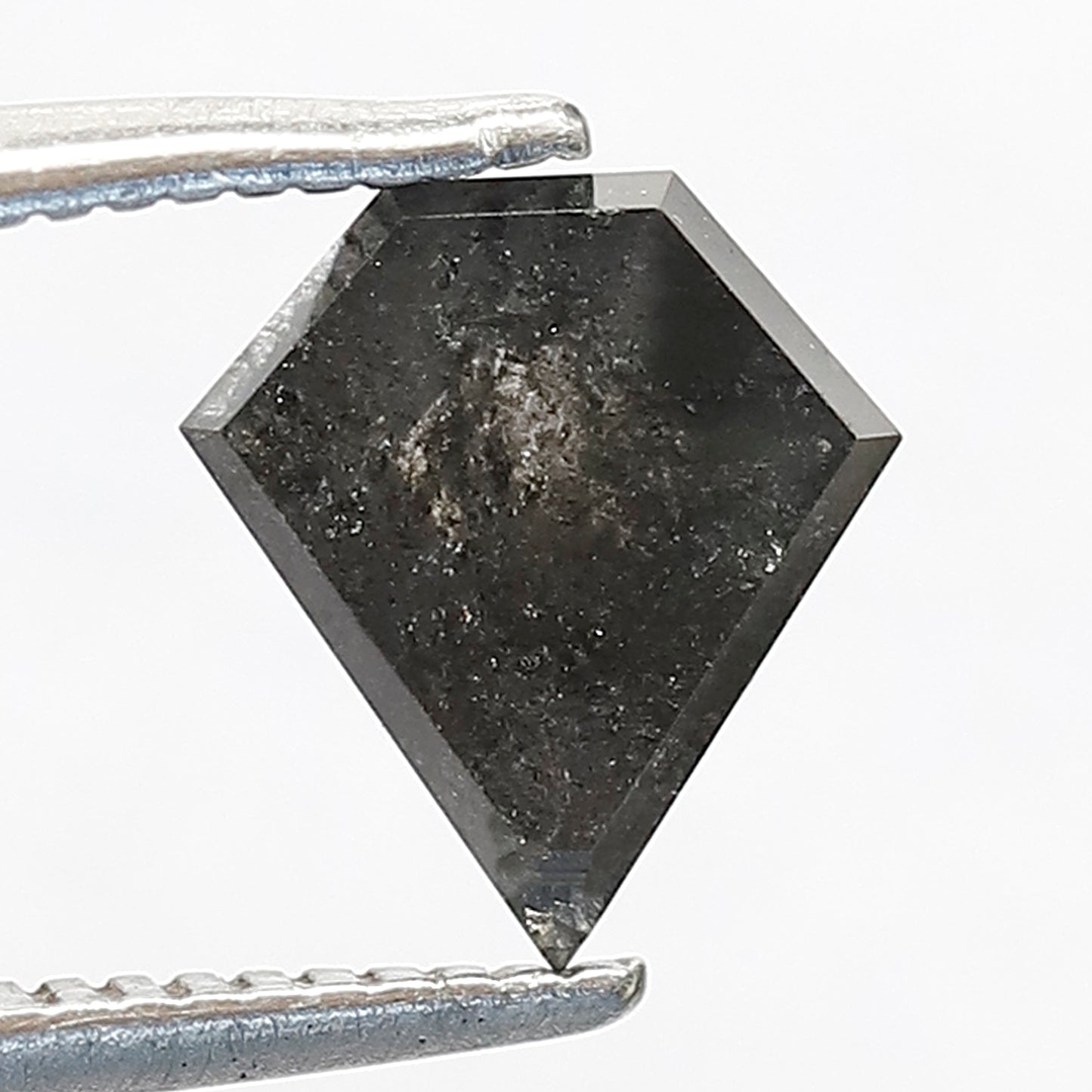 1.01 CT Geometric shape Natural loose 7.70 MM Grey Black color salt and pepper diamond