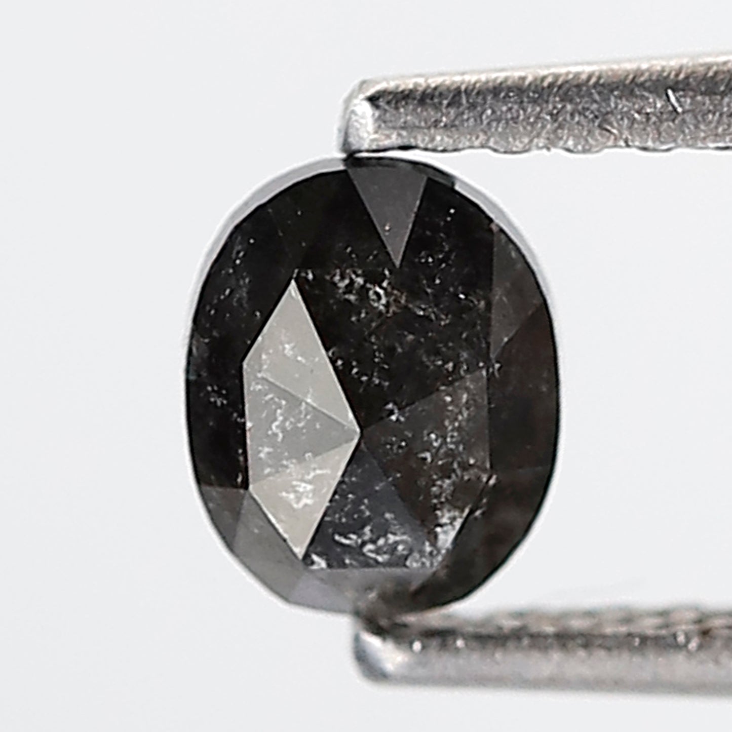 0.52 Ct Oval Shape Salt and Pepper Diamond 5 MM Gray Black Color Natural Loose Diamond