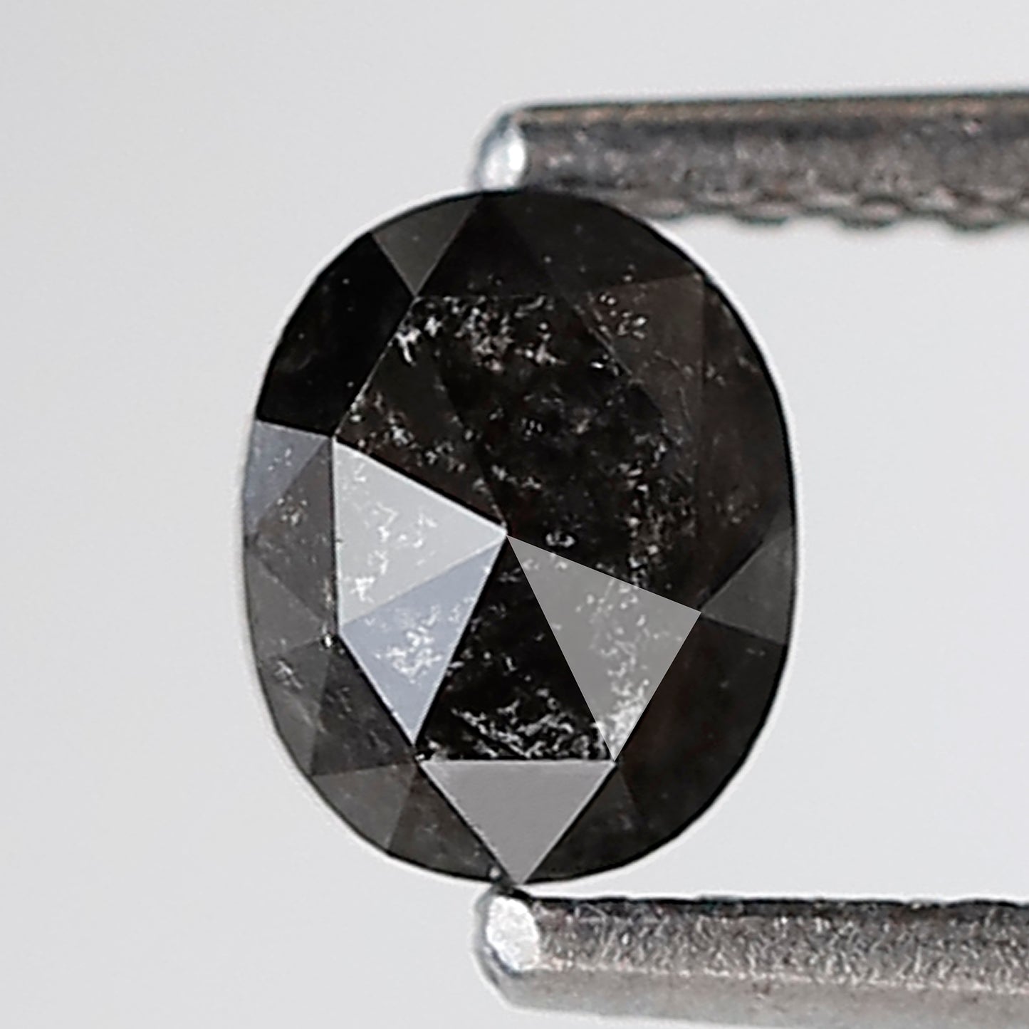 0.52 Ct Oval Shape Salt and Pepper Diamond 5 MM Gray Black Color Natural Loose Diamond