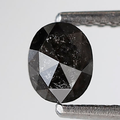 0.52 Ct Oval Shape Salt and Pepper Diamond 5 MM Gray Black Color Natural Loose Diamond