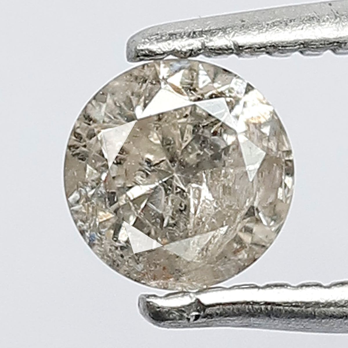 0.36 CT Salt and Pepper Round Shape Brilliant Cut Brownish Loose Conflict Free Ethically Sourced Diamond