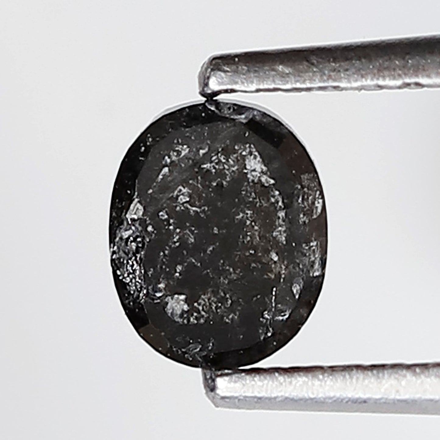 0.52 Ct Oval Shape Salt and Pepper Diamond 5 MM Gray Black Color Natural Loose Diamond