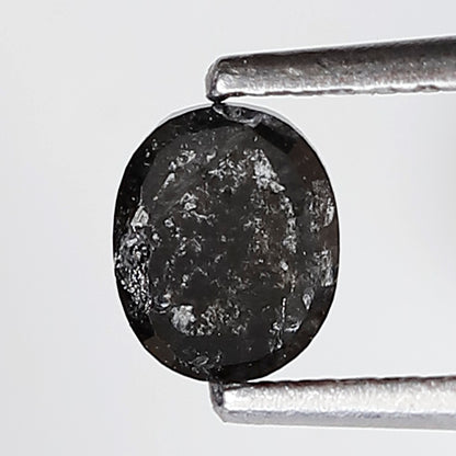 0.52 Ct Oval Shape Salt and Pepper Diamond 5 MM Gray Black Color Natural Loose Diamond