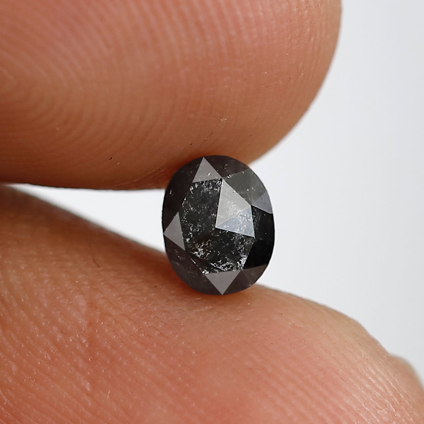0.52 Ct Oval Shape Salt and Pepper Diamond 5 MM Gray Black Color Natural Loose Diamond
