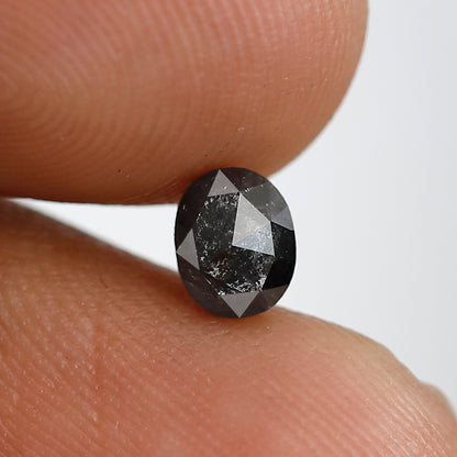 0.52 Ct Oval Shape Salt and Pepper Diamond 5 MM Gray Black Color Natural Loose Diamond