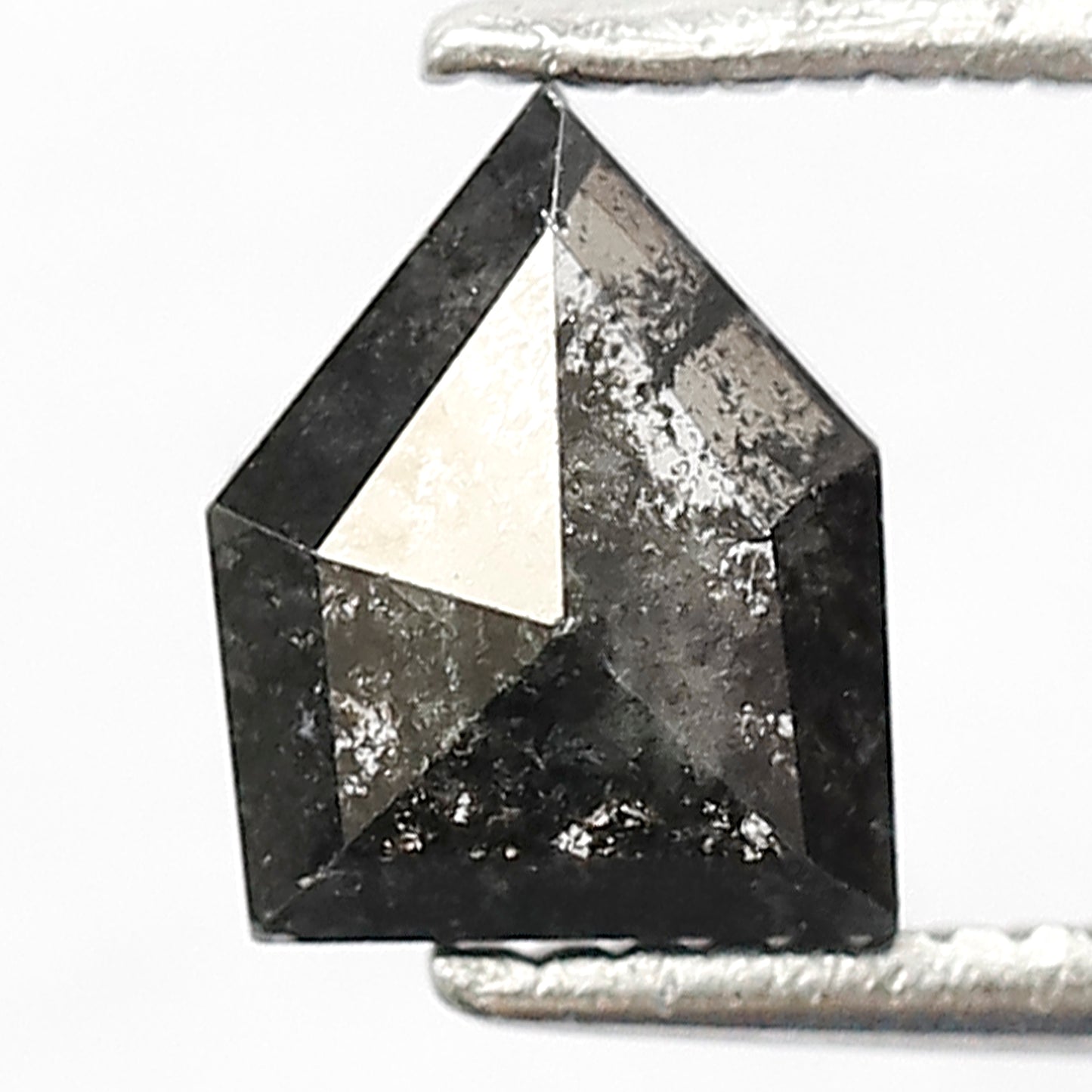 1 CT Geometric shape Natural Loose Grey Black color 6.70 MM salt and pepper diamond