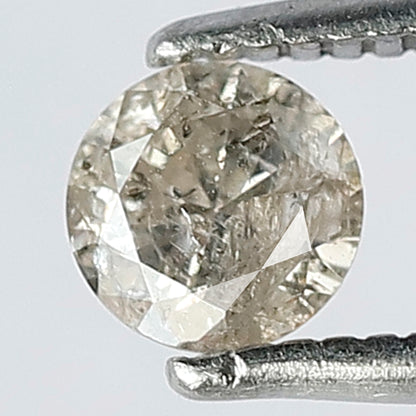 0.36 CT Salt and Pepper Round Shape Brilliant Cut Brownish Loose Conflict Free Ethically Sourced Diamond