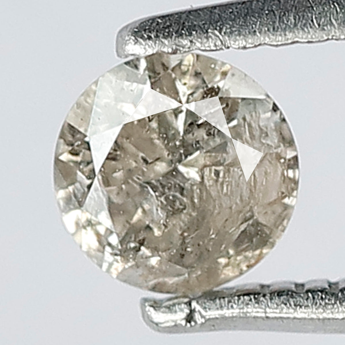0.36 CT Salt and Pepper Round Shape Brilliant Cut Brownish Loose Conflict Free Ethically Sourced Diamond