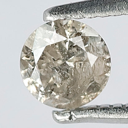 0.36 CT Salt and Pepper Round Shape Brilliant Cut Brownish Loose Conflict Free Ethically Sourced Diamond
