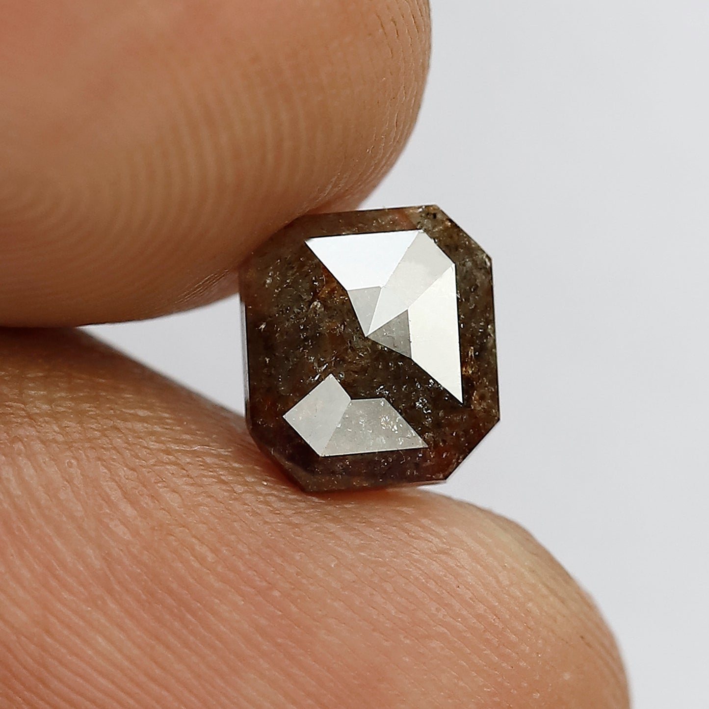 1.41 CT Natural Brown colorsalt and pepper rustic diamond ,Rose cut emerald diamond