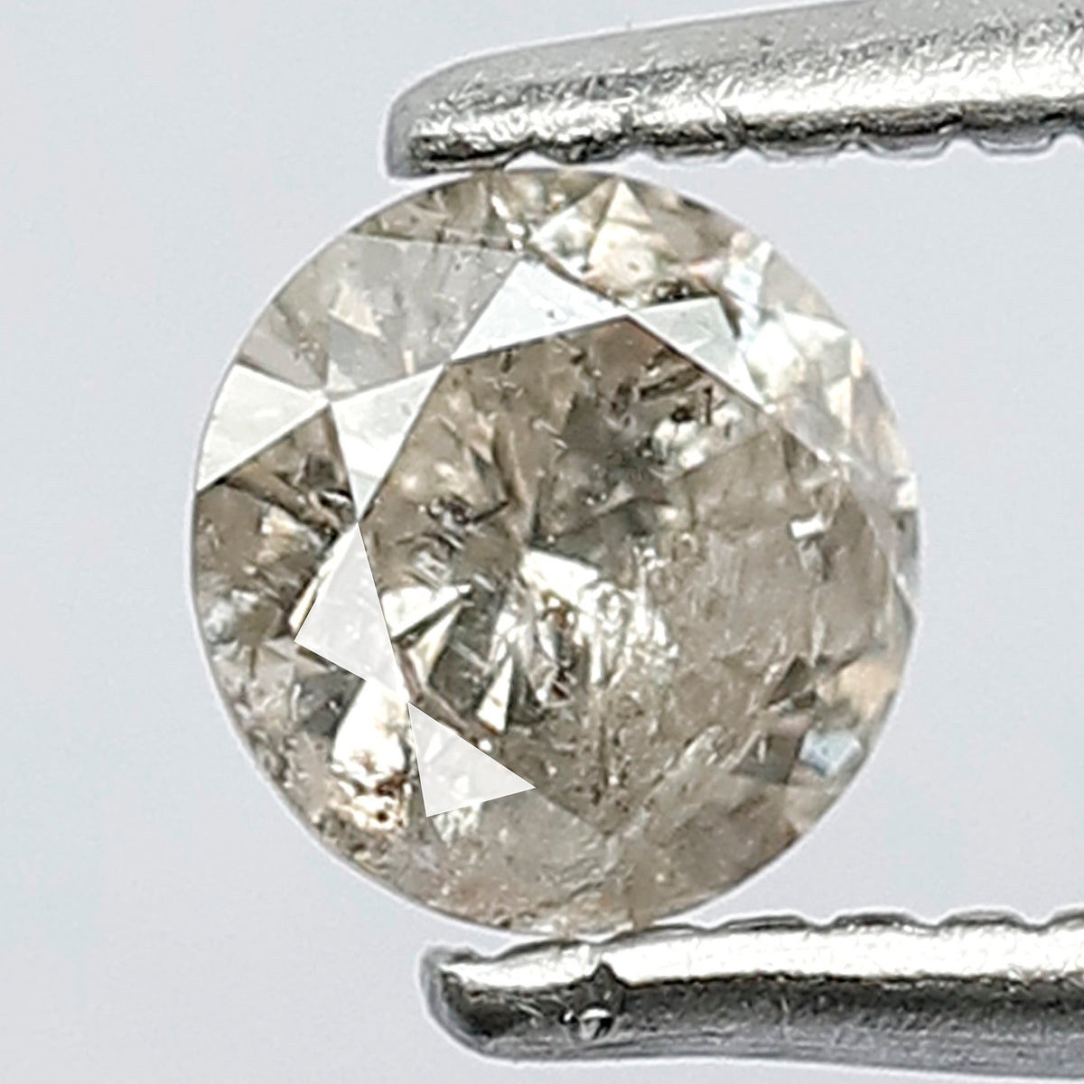 0.36 CT Salt and Pepper Round Shape Brilliant Cut Brownish Loose Conflict Free Ethically Sourced Diamond