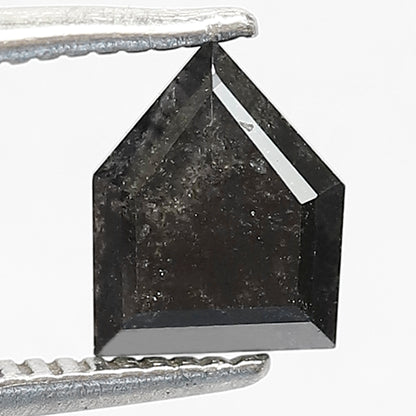 1 CT Geometric shape Natural Loose Grey Black color 6.70 MM salt and pepper diamond
