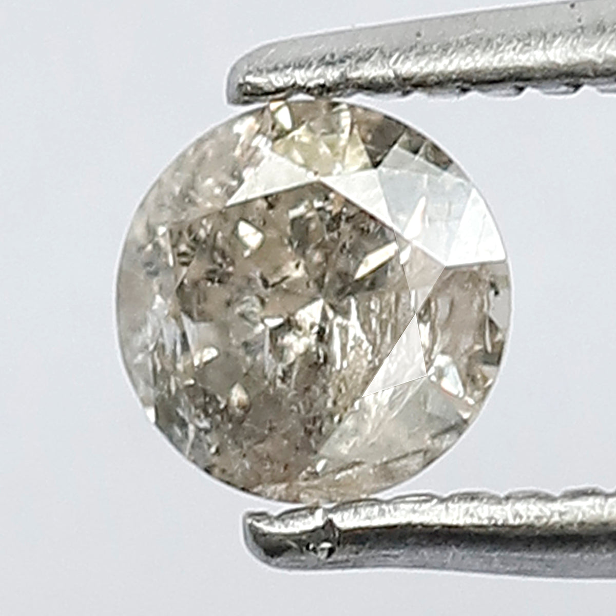 0.36 CT Salt and Pepper Round Shape Brilliant Cut Brownish Loose Conflict Free Ethically Sourced Diamond