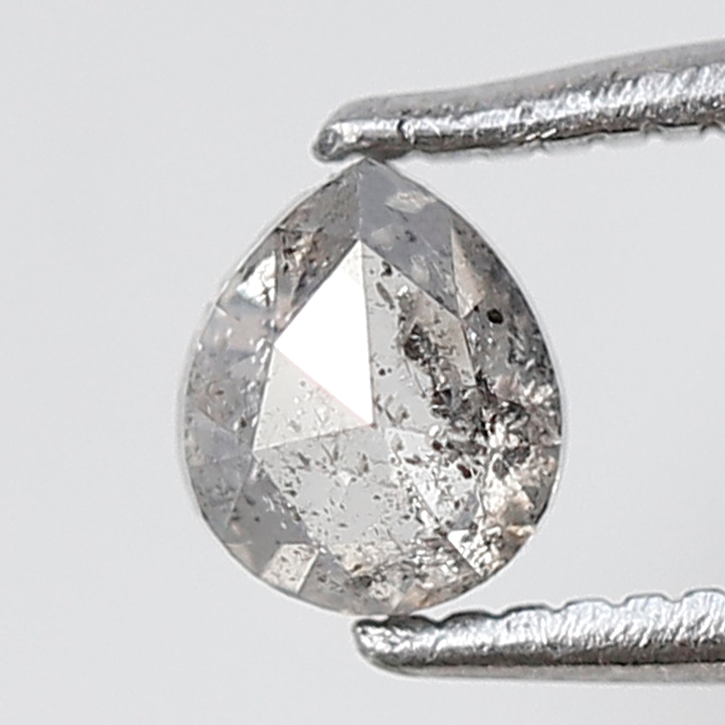 0.46 Ct Pear Shape Salt and Pepper Diamond 5 MM Grey Black Color Natural loose Diamond