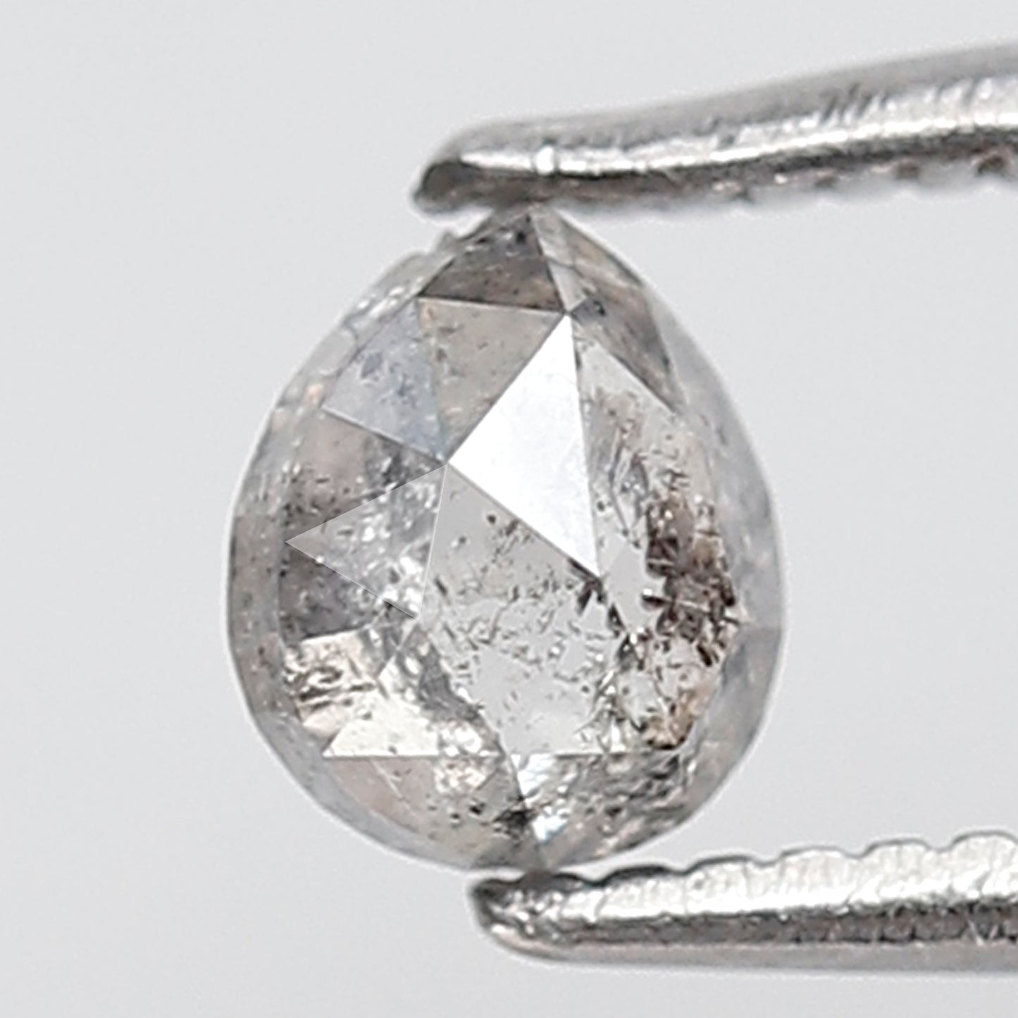 0.46 Ct Pear Shape Salt and Pepper Diamond 5 MM Grey Black Color Natural loose Diamond