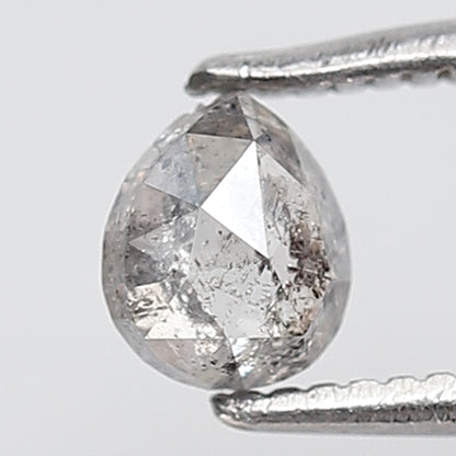 0.46 Ct Pear Shape Salt and Pepper Diamond 5 MM Grey Black Color Natural loose Diamond