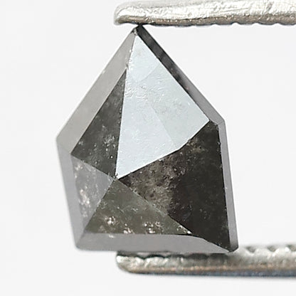 1 CT Geometric shape Natural Loose Grey Black color 6.70 MM salt and pepper diamond