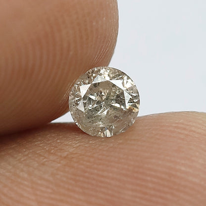 0.36 CT Salt and Pepper Round Shape Brilliant Cut Brownish Loose Conflict Free Ethically Sourced Diamond