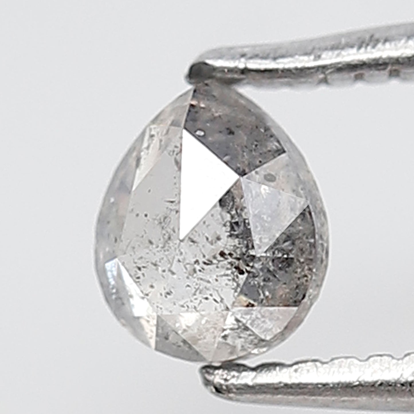 0.46 Ct Pear Shape Salt and Pepper Diamond 5 MM Grey Black Color Natural loose Diamond