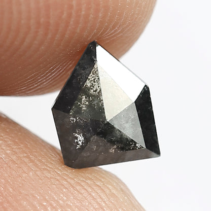 1 CT Geometric shape Natural Loose Grey Black color 6.70 MM salt and pepper diamond