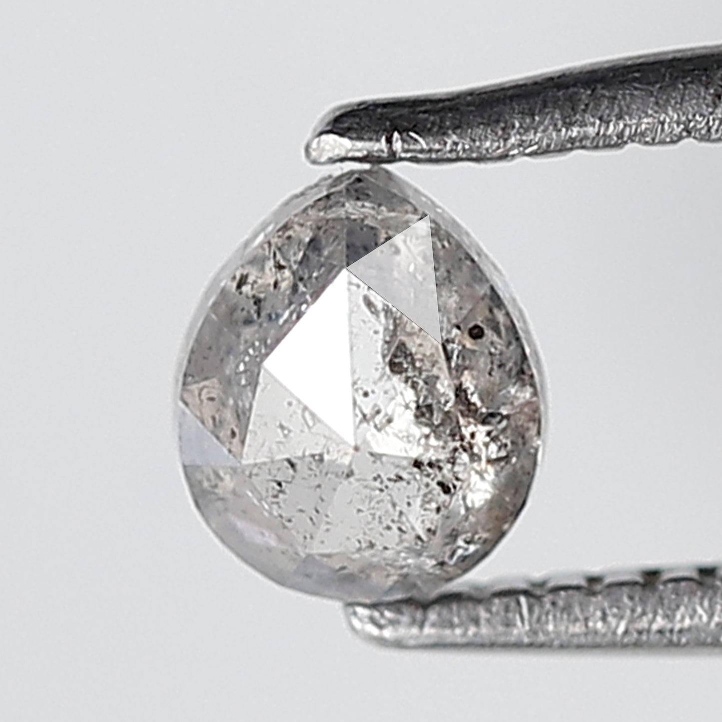 0.46 Ct Pear Shape Salt and Pepper Diamond 5 MM Grey Black Color Natural loose Diamond
