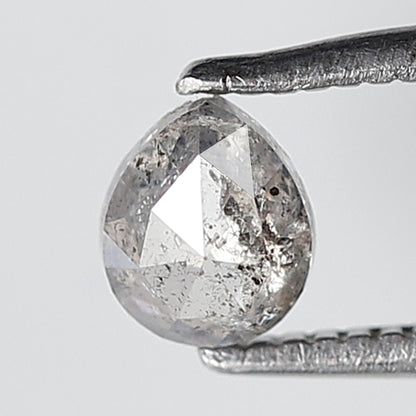 0.46 Ct Pear Shape Salt and Pepper Diamond 5 MM Grey Black Color Natural loose Diamond