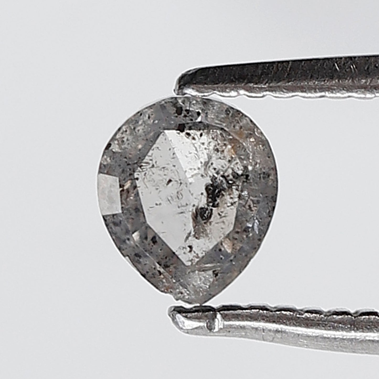 0.46 Ct Pear Shape Salt and Pepper Diamond 5 MM Grey Black Color Natural loose Diamond