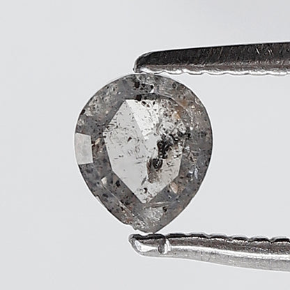 0.46 Ct Pear Shape Salt and Pepper Diamond 5 MM Grey Black Color Natural loose Diamond