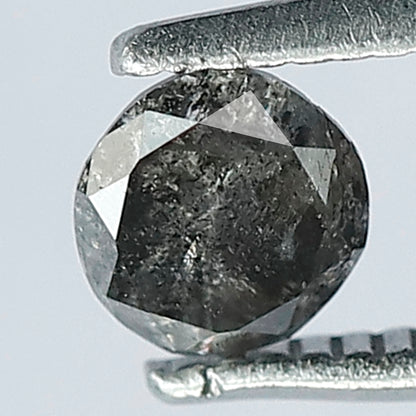 0.43 CT 4.7 x 4.5 MM Natural Grey Black Loose Conflict Free Oval Brilliant Cut Salt and Pepper Diamond