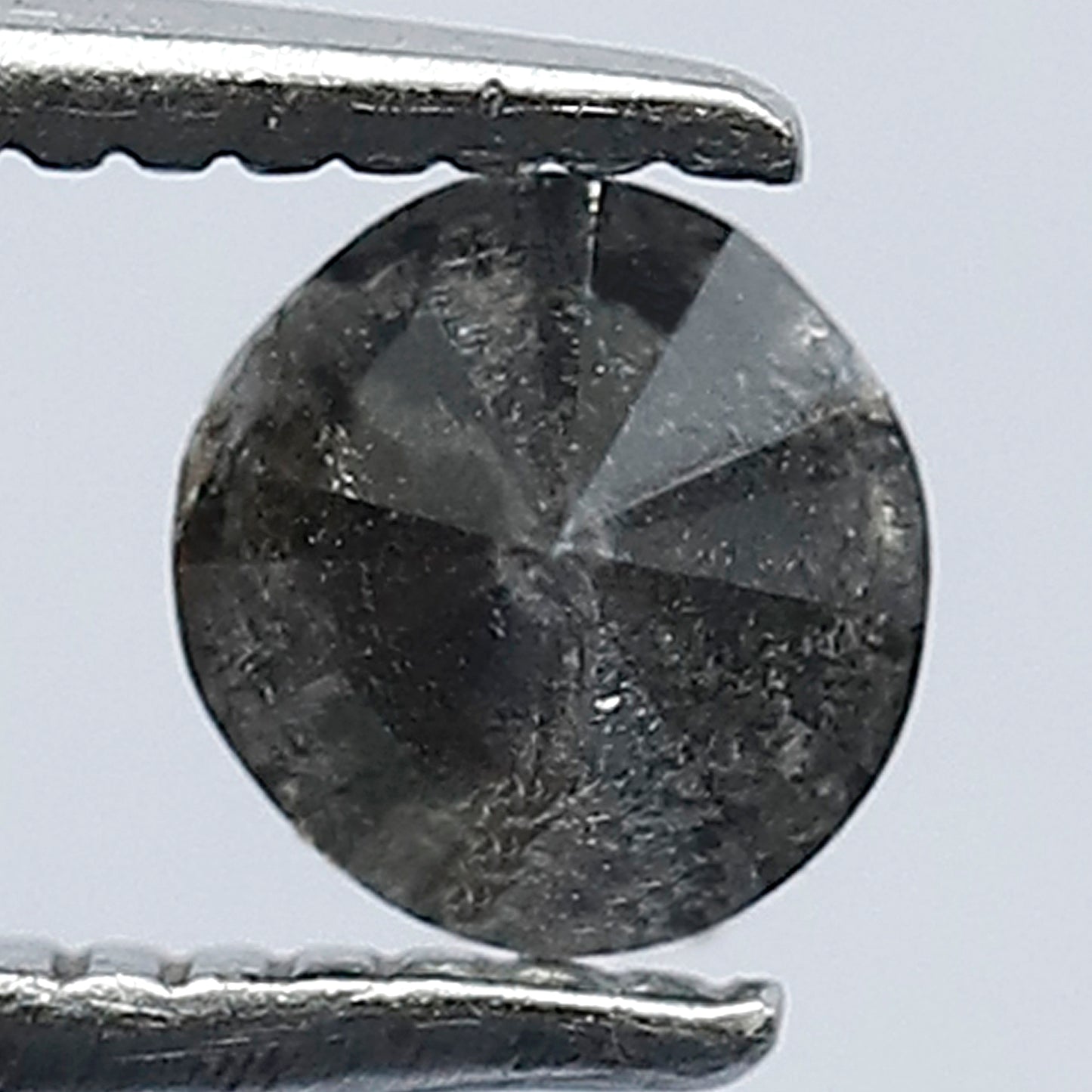 0.43 CT 4.7 x 4.5 MM Natural Grey Black Loose Conflict Free Oval Brilliant Cut Salt and Pepper Diamond