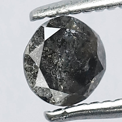 0.43 CT 4.7 x 4.5 MM Natural Grey Black Loose Conflict Free Oval Brilliant Cut Salt and Pepper Diamond