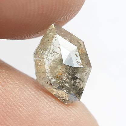Natural 1.31 Carat Geometric Cut Salt & Pepper Diamond | Gray Loose Diamond Stone